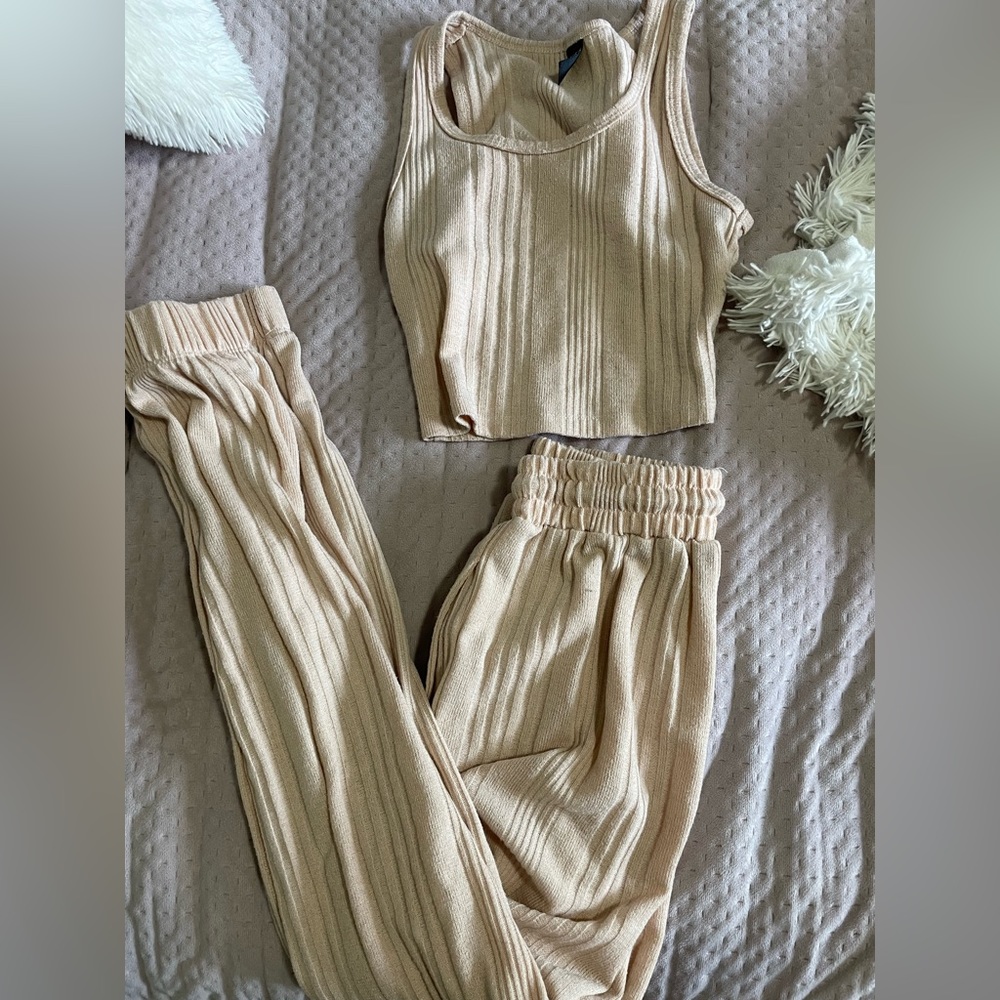 Tan two-piece set